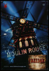 4w637 MOULIN ROUGE style C teaser 1sh '01 Baz Luhrmann directed, this story is about freedom!