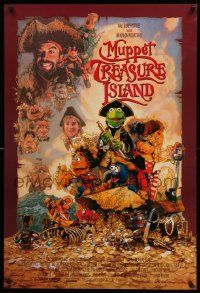 4w641 MUPPET TREASURE ISLAND DS 1sh '96 Jim Henson, Drew Struzan art of Kermit, Miss Piggy & cast!