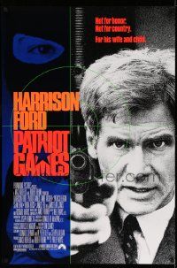4w686 PATRIOT GAMES int'l DS 1sh '92 Harrison Ford is Jack Ryan, from Tom Clancy novel!