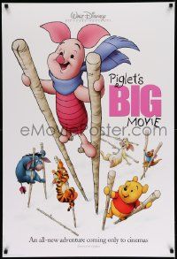 4w694 PIGLET'S BIG MOVIE int'l advance DS 1sh '03 Winnie the Pooh, Tigger & more on stilts!