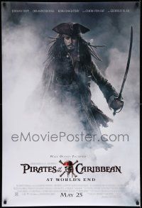 4w698 PIRATES OF THE CARIBBEAN: AT WORLD'S END advance DS 1sh '07 Depp as Captain Jack!