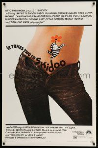 4w815 SKIDOO 1sh '69 Otto Preminger, drug comedy, sexy image of girl with pants unbuttoned!