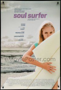 4w827 SOUL SURFER advance DS 1sh '11 AnnaSophia Robb with shark damaged surfboard!