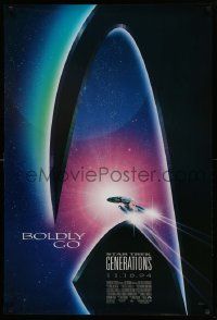 4w854 STAR TREK: GENERATIONS int'l advance 1sh '94 cool sci-fi art of the Enterprise, Boldly Go!