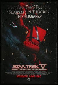 4w849 STAR TREK V foil advance 1sh '89 The Final Frontier,art of William Shatner & Nimoy by Bob Peak