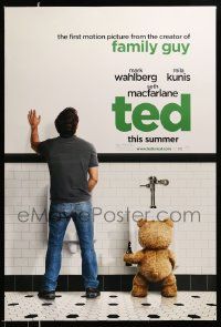 4w889 TED teaser DS 1sh '12 Seth MacFarlane, wacky image of Mark Wahlberg & teddy bear in bathroom!