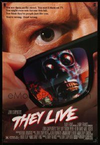 4w903 THEY LIVE DS 1sh '88 Rowdy Roddy Piper, John Carpenter, he's all out of bubblegum!