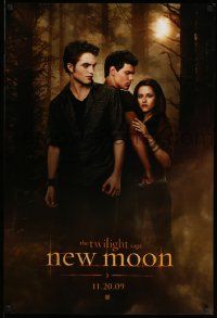 4w933 TWILIGHT SAGA: NEW MOON teaser DS 1sh '09 Kristen Stewart, Robert Pattinson, Taylor Lautner!