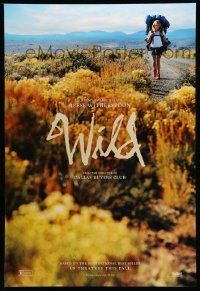 4w975 WILD teaser DS 1sh '14 cool image of Reese Witherspoon hiking on desolate road!