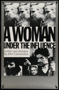4w981 WOMAN UNDER THE INFLUENCE 1sh '74 cast images of John Cassavetes, Peter Falk, Gena Rowlands!