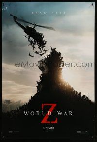 4w983 WORLD WAR Z teaser DS 1sh '13 Brad Pitt, Mireille Enos, Kertesz, zombie apocalypse!