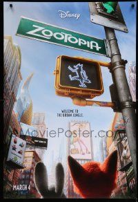 4w996 ZOOTOPIA advance DS 1sh '16 Walt Disney, Idris Elba, city image, welcome to the urban jungle!