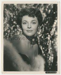 4x063 ANNE BANCROFT 8x10.25 still '54 sexy young portrait in fur & low-cut dress, Gorilla at Large!