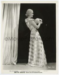 4x098 BETTE DAVIS 8x10.25 still '30s great full-length portrait in cool gown with hand muff!