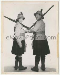 4x123 BONNIE SCOTLAND 8x10.25 still R50s Stan Laurel & Oliver Hardy in uniform w/ kilts & rifles!