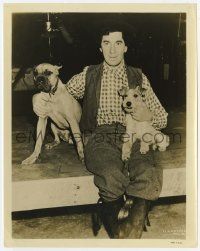 4x179 CHICO MARX candid 8x10.25 still '40 proudly posing with his two dogs on the set of Go West!