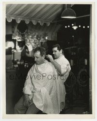 4x212 DANTE'S INFERNO candid 8x10.25 still '35 director Harry Lachman getting a haircut on set!