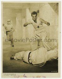 4x282 DR. NO 8x10.25 still '62 c/u of Sean Connery as James Bond kicking guy on the ground!