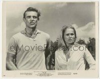 4x281 DR. NO 8x10 still '62 c/u of Sean Connery as James Bond & Ursula Andress looking worried!