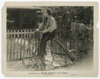 4x351 GENERAL 8x10.25 still '27 great close up image of Buster Keaton on old fashioned bicycle!