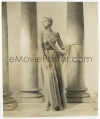 4x385 GRACE KELLY 7.75x9.75 still '55 portrait in flowing silk gown by columns in To Catch a Thief