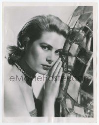 4x386 GRACE KELLY 7x9 news photo '54 incredible close up wearing pearls by glass mosaic!