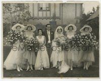 4x452 IRVING THALBERG/NORMA SHEARER 8x10 news photo '27 portrait at their wedding with bridesmaids!