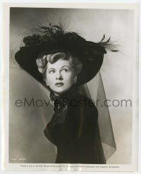 4x458 IVY 8.25x10 still '47 great portrait of Joan Fontaine in black dress with hat & veil!
