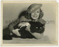 4x476 JEAN HARLOW 8x10 still '30s c/u of the legendary Hollywood star hugging her huge black cat!