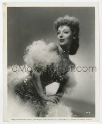 4x575 LORETTA YOUNG 8.25x10 still '41 great portrait in glamorous sparkling feathered gown!