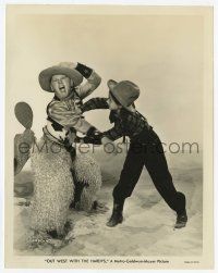 4x698 OUT WEST WITH THE HARDYS 8x10.25 still '38 cowboy Mickey Rooney beat up by Virginia Weidler!