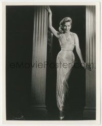 4x712 PATRICE WYMORE 8.25x10.25 still '50s full-length in tight dress by columns by Seawell