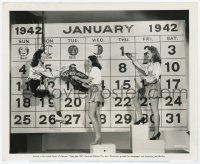 4x715 PEGGY MORAN/HELEN PARRISH/EVELYN ANKERS 8x10.25 still '41 painting giant calendar for 1942!