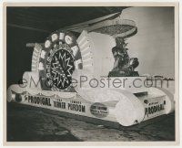 4x725 PRODIGAL candid 8.25x10 still '55 wacky promotional float, with statue & wheel of fortune!