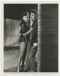 4x744 RAWHIDE YEARS 8x10 still '55 sexy dancer Colleen Miller helps gambler Tony Curtis in alley!