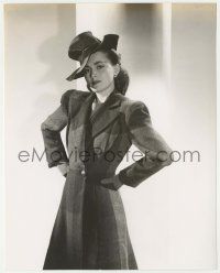 4x786 SANTA FE TRAIL 7.5x9.5 still '40 Olivia De Havilland modeling classic tweed coat by Hurrell!
