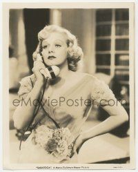 4x787 SARATOGA 8x10.25 still '37 blank-faced close up of Jean Harlow on phone in her final movie!