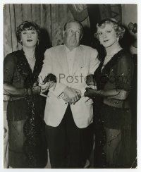 4x817 SOME LIKE IT HOT candid 7x9.25 still '59 Curtis & Lemmon in drag w/visitor Maurice Chevalier!