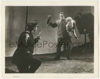 4x821 SON OF FRANKENSTEIN 8x10.25 still '39 Atwill holds gun on monster Boris Karloff holding boy!