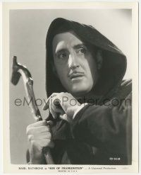 4x822 SON OF FRANKENSTEIN 8x10.25 still '39 c/u of Basil Rathbone wearing hood & holding cane!