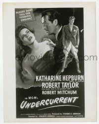 4x932 UNDERCURRENT 8x10.25 still '46 art of Katharine Hepburn & Robert Taylor used on the 1sheet!