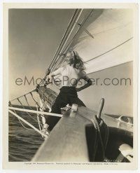 4x941 VERONICA LAKE 8.75x10 still '41 wonderful candid portrait straddling the front of a ship!