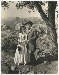 4x949 VIRGINIA CITY 7.25x9.25 still '40 Errol Flynn & Miriam Hopkins on mountainside by Fryer!