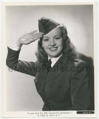4x982 YANK IN THE R.A.F. 8.25x10 still '41 pretty Betty Grable in uniform saluting & smiling!!
