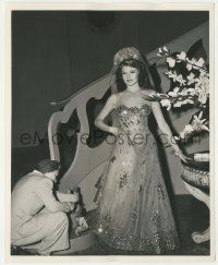 4x992 YOU WERE NEVER LOVELIER candid 8.25x10 still '42 Rita Hayworth trying on 1 of her 41 costumes!