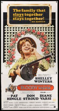 4y740 BLOODY MAMA int'l 3sh '70 Roger Corman, AIP, crazy Shelley Winters with cigar and tommy gun!