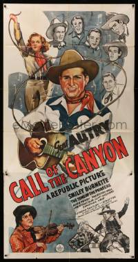4y749 CALL OF THE CANYON 3sh '42 art of Gene Autry, Ruth Terry & The Sons of the Pioneers!