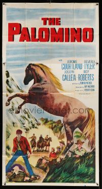 4y882 PALOMINO 3sh R56 Jerome Courtland, Beverly Tyler, Joseph Calleia, great horse artwork!