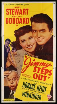 4y890 POT O' GOLD 3sh R46 romantic c/u of James Stewart & Paulette Goddard, Jimmy Steps Out!