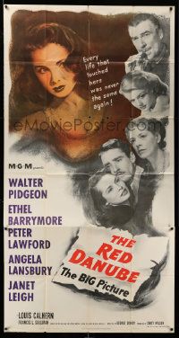 4y899 RED DANUBE 3sh '49 Janet Leigh, Angela Lansbury, Ethel Barrymore, Walter Pidgeon, Lawford